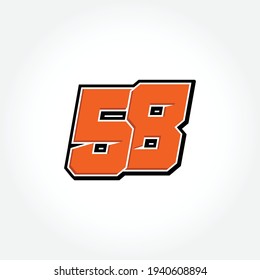Simple Racing Start Number 58 Vector Template