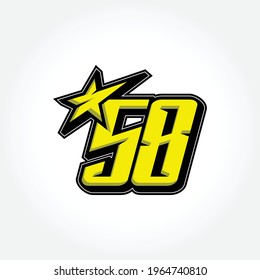 Einfache Racing-Startnummer 58 Vektor-Vorlage