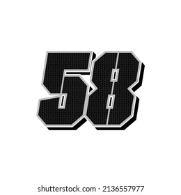 Einfache Racing-Startnummer 58 Vektor-Vorlage