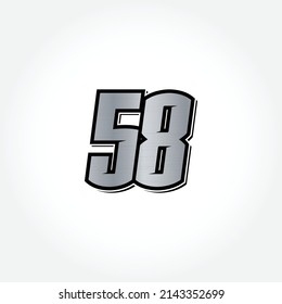 Simple Racing Start Number 58 Vector Template