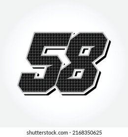 Simple Racing Start Number 58 Vector Template