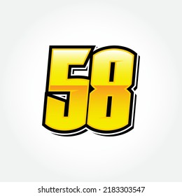 Simple Racing Start Number 58 Vector Template