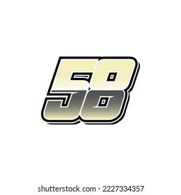 Simple Racing Start Number 58 Vector Template