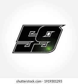 Simple Racing Start Number 59 Vector Template