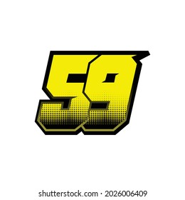 Simple Racing Start Number 59 Vector Stock Vector (Royalty Free ...