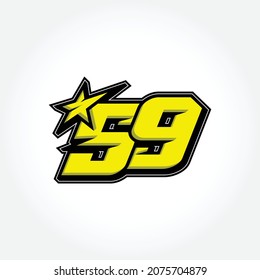 Simple Racing Start Number 59 Vector Template