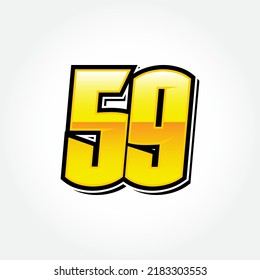 Simple Racing Start Number 59 Vector Template
