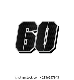 Simple Racing Start Number 60 Vector Template