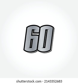 Simple Racing Start Number 60 Vector Template