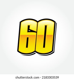 Simple Racing Start Number 60 Vector Template
