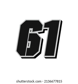 Simple Racing Start Number 61 Vector Template