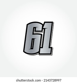 Plantilla de vector número de inicio de carreras simple 61