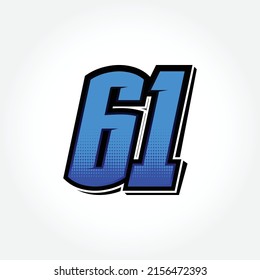 Simple Racing Start Number 61 Vector Template