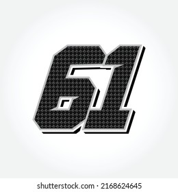 Simple Racing Start Number 61 Vector Template