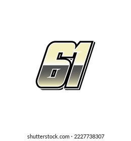 Simple Racing Start Number 61 Vector Template