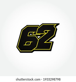 Simple Racing Start Number 62 Vector Template
