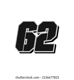 Simple Racing Start Number 62 Vector Template