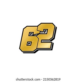 Simple Racing Start Number 62 Vector Template