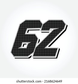 Simple Racing Start Number 62 Vector Template