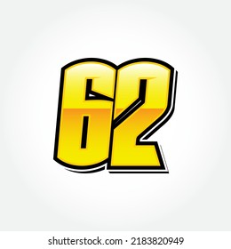 Simple Racing Start Number 62 Vector Template