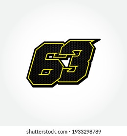Simple Racing Start Number 63 Vector Template