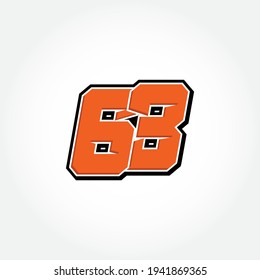 Simple Racing Start Number 63 Vector Template