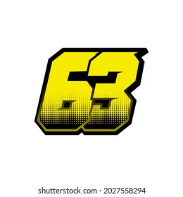 Simple Racing Start Number 63 Vector Template