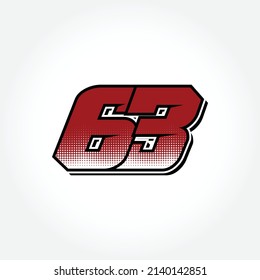 Simple Racing Start Number 63 Vector Template
