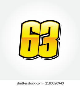 Simple Racing Start Number 63 Vector Template