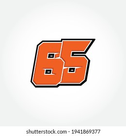 Simple Racing Start Number 65 Vector Template