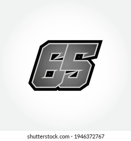 Plantilla de vector número de inicio de carreras simple 61