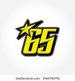 Simple Racing Start Number 65 Vector Template