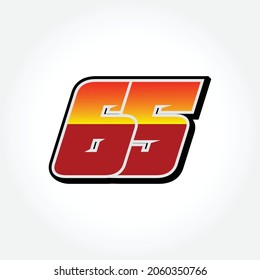 Simple Racing Start Number 65 Vector Template