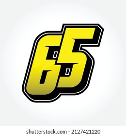Simple Racing Start Number 65 Vector Template