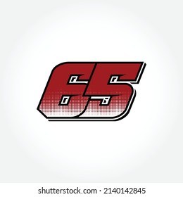 Simple Racing Start Number 65 Vector Template