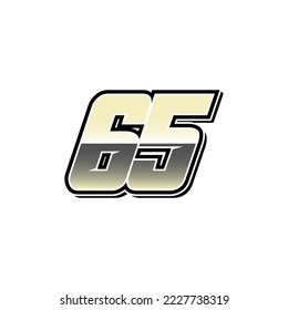 Simple Racing Start Number 65 Vector Template