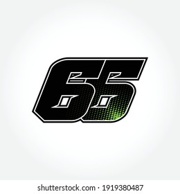 Simple Racing Start Number 66 Vector Template