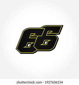 Simple Racing Start Number 66 Vector Template