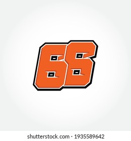 Simple Racing Start Number 66 Vector Template