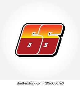 Simple Racing Start Number 66 Vector Template