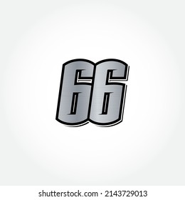 Simple Racing Start Number 66 Vector Template
