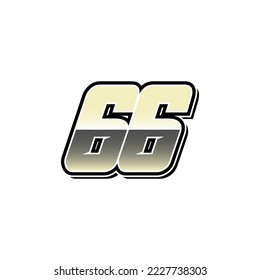 Simple Racing Start Number 66 Vector Template
