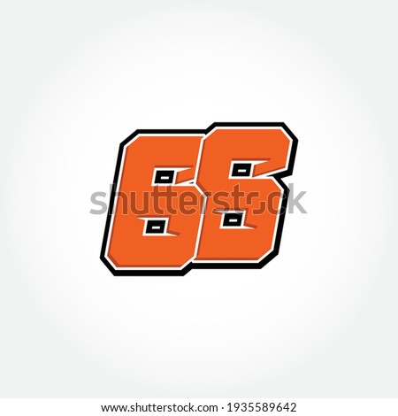 Simple Racing Start Number 66 Vector Template