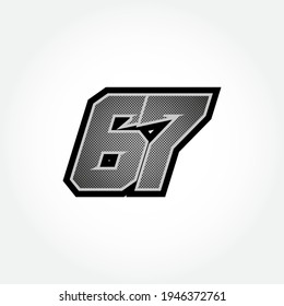 Simple Racing Start Number 67 Vector Stock Vector (Royalty Free ...