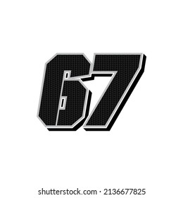 Simple Racing Start Number 67 Vector Template