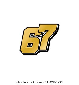 Simple Racing Start Number 67 Vector Stock Vector (Royalty Free ...