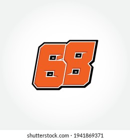 Simple Racing Start Number 68 Vector Template