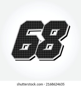 Simple Racing Start Number 68 Vector Template