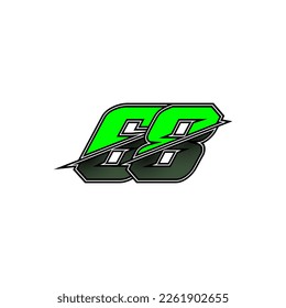 Simple Racing Start Number 68 Vector Template
