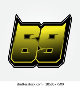 Simple Racing Start Number 69 Vector Template